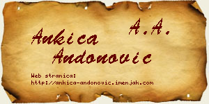 Ankica Andonović vizit kartica